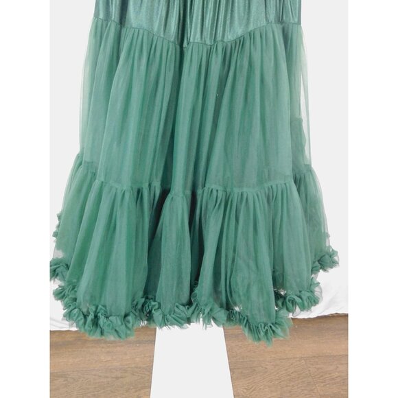Banned Green Tulle Petticoat Skirt S Retro Ruffle Swing - Picture 4 of 12
